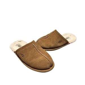 UGG Scuff Slipper Sheepskin Slide Tan Loungewear Casual Shoe Women's Size 7